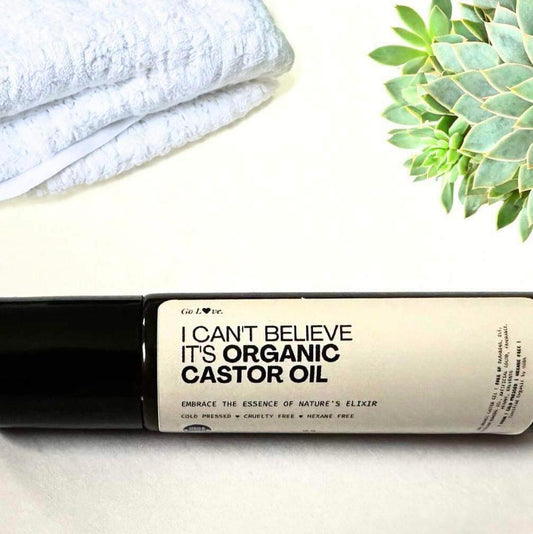 Organic Castor Oil in Glass Bottle Roll On | Hexane Free | Cold Pressed